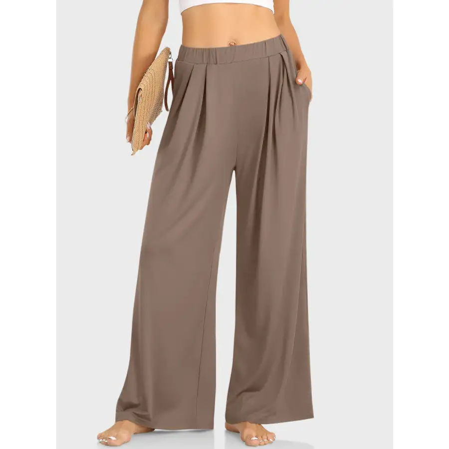 Weekend Elastic Waist Wide Leg Pants