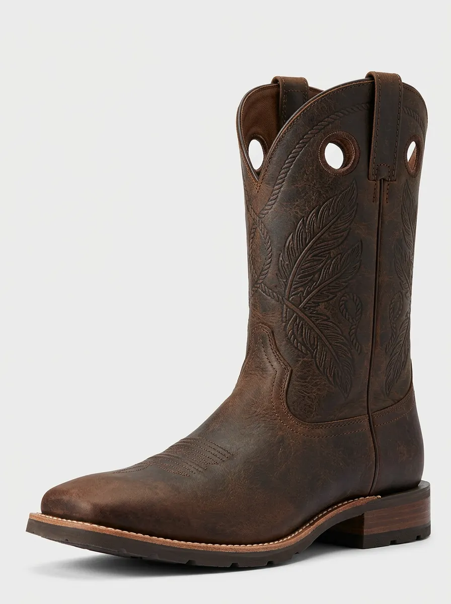 Country Feather Finish Men's Western Cowboy Boots