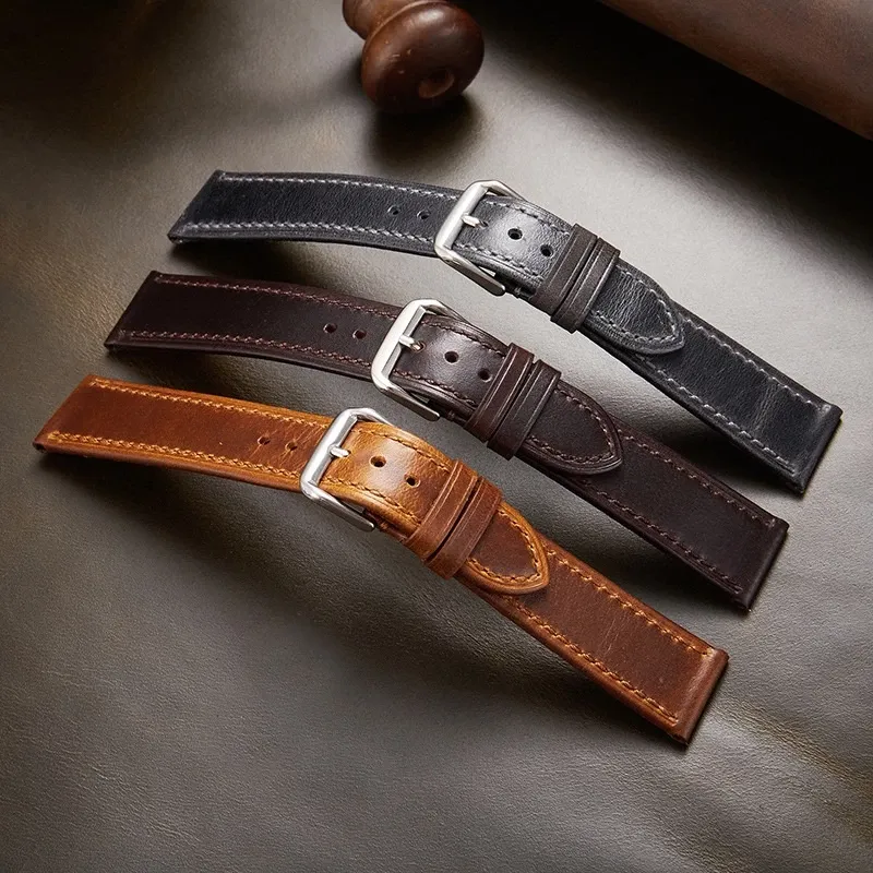 Premium Leather Watch Strap 18/19/20/21/22mm – Replacement Watch Band
