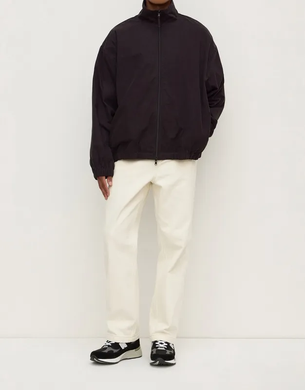 Black Cotton Stand Collar Jacket