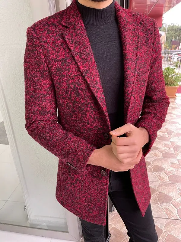 Refined Slim Fit Wool Longline Long Coat