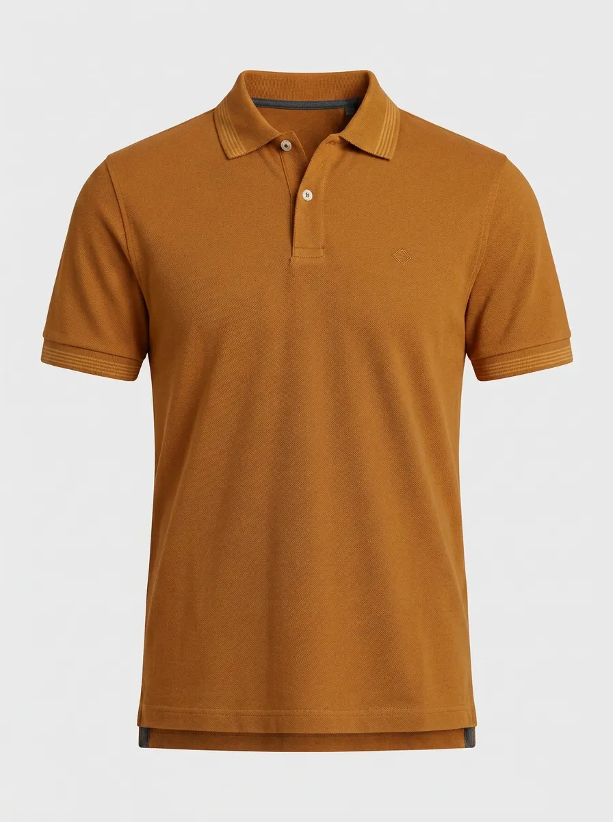 Diamond-Detail Embroidered-Detail Men's Polo Shirt