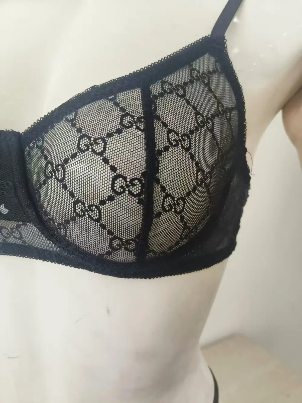 Sheer Diamond Mesh Bra And Panty Set