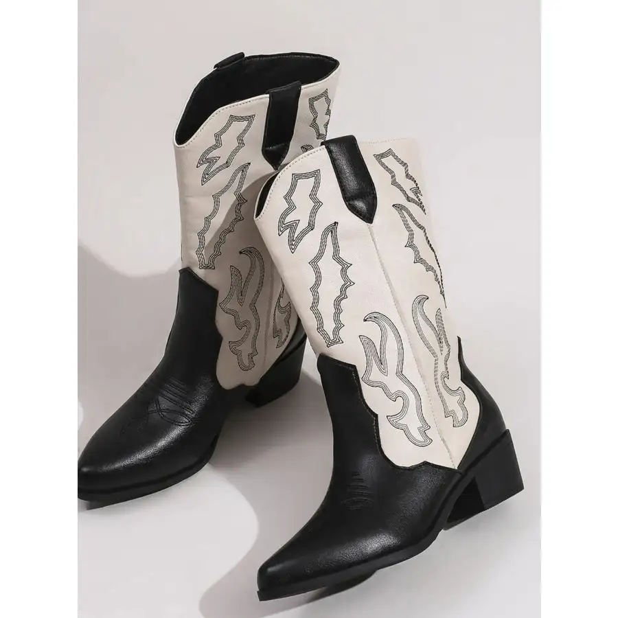 Everyday Point Toe Block Heels Boots