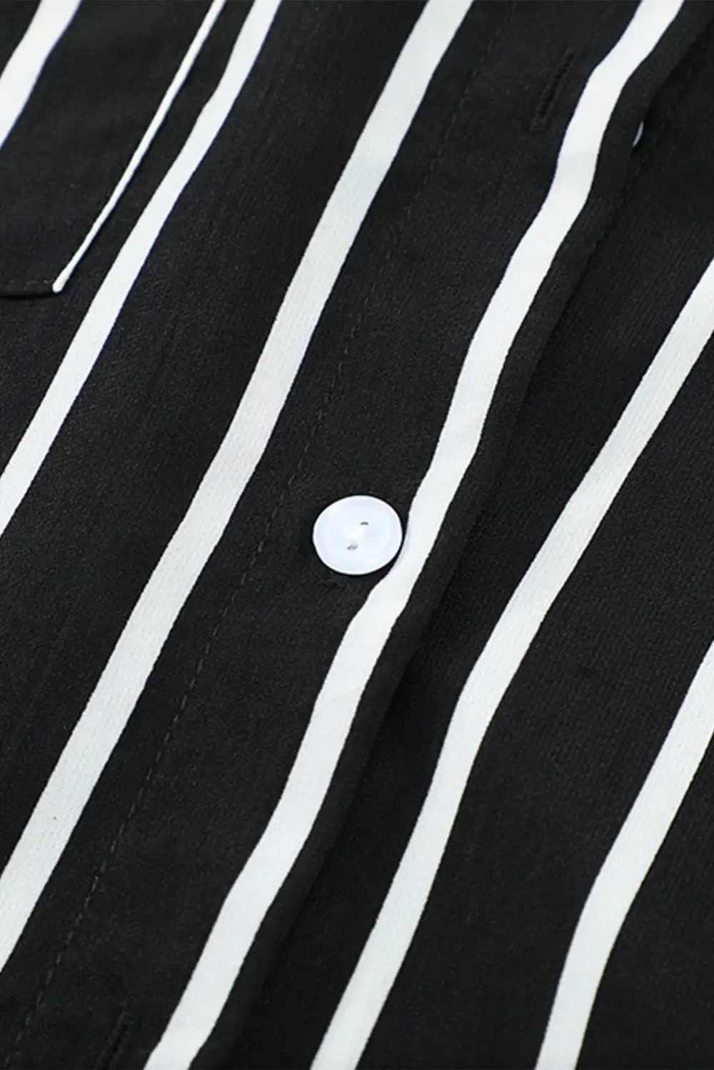 Pocketed Striped Button Shirt with Slits