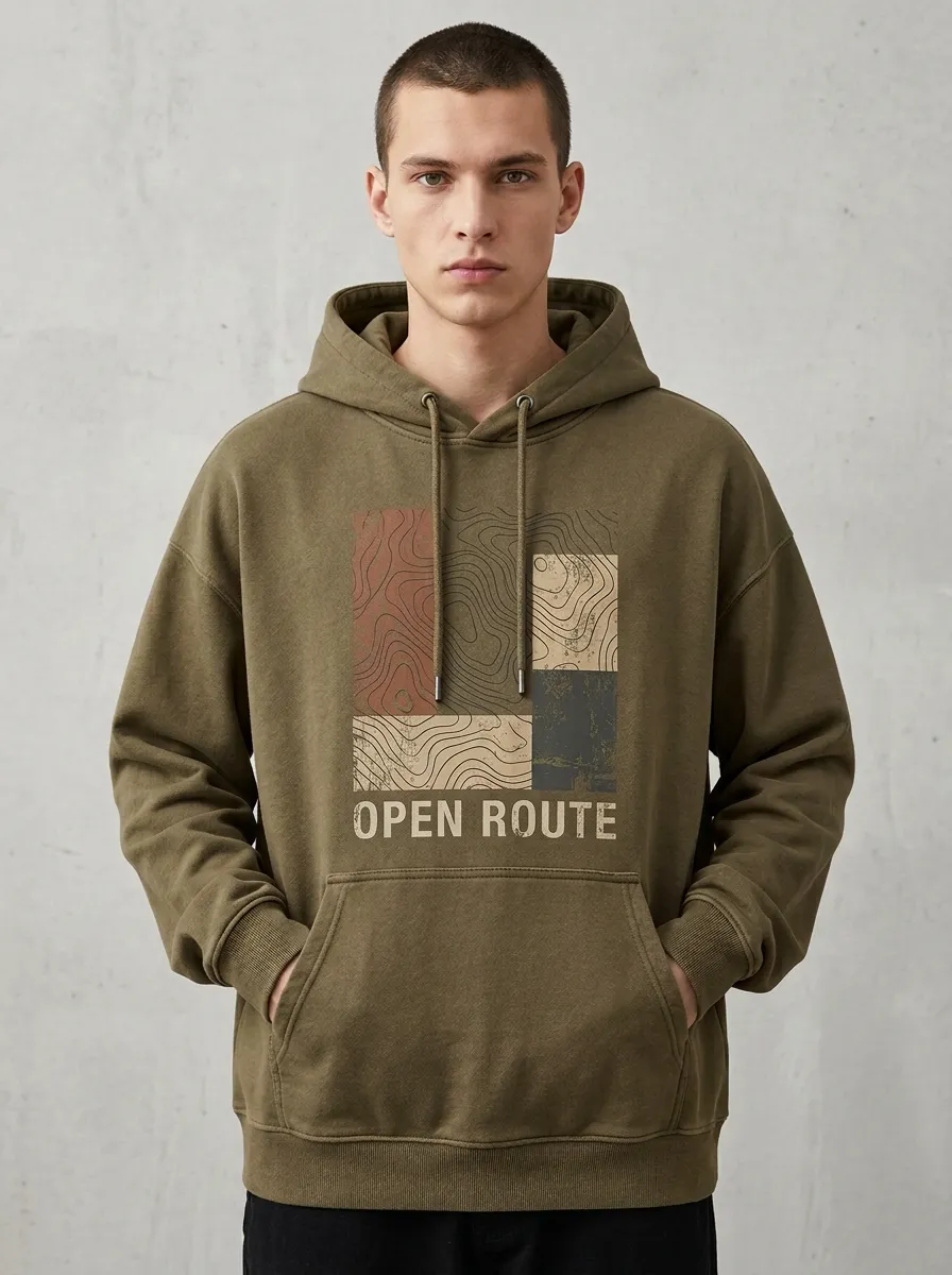 Outdoor Topographic Men's Graphic Hoodie