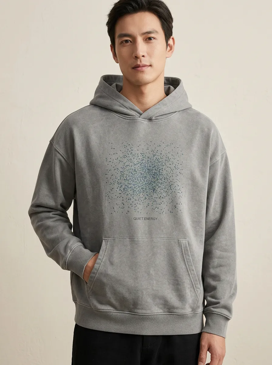 Men's Quiet Energy Abstract Dotted Print Hoodie