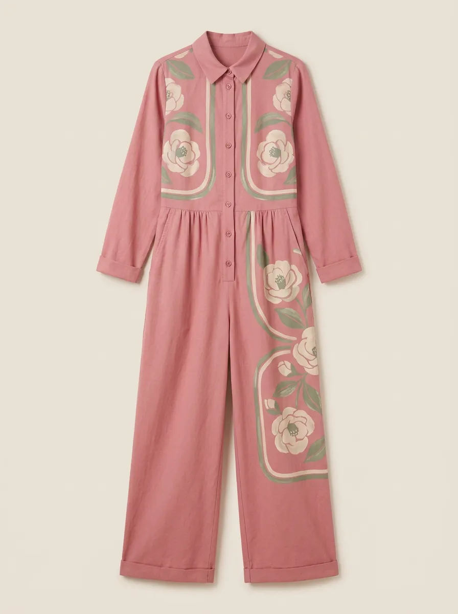 Women's Graphic-Print Floral Jumpsuit
