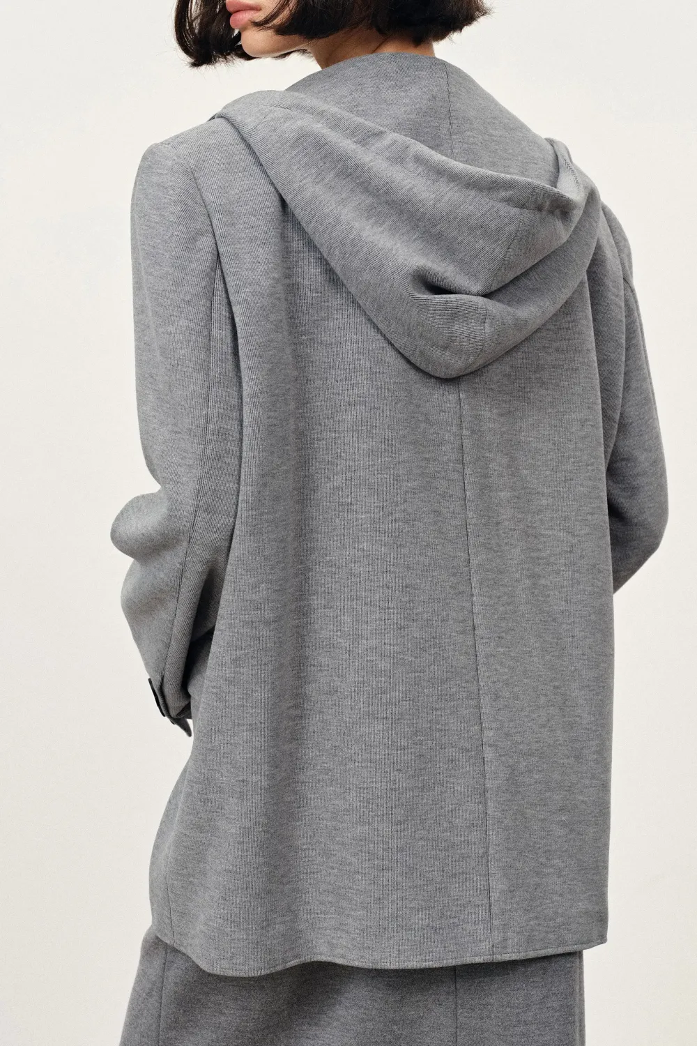 Detachable Hood Tailored Blazer