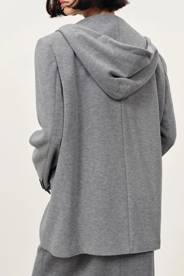 Detachable Hood Tailored Blazer