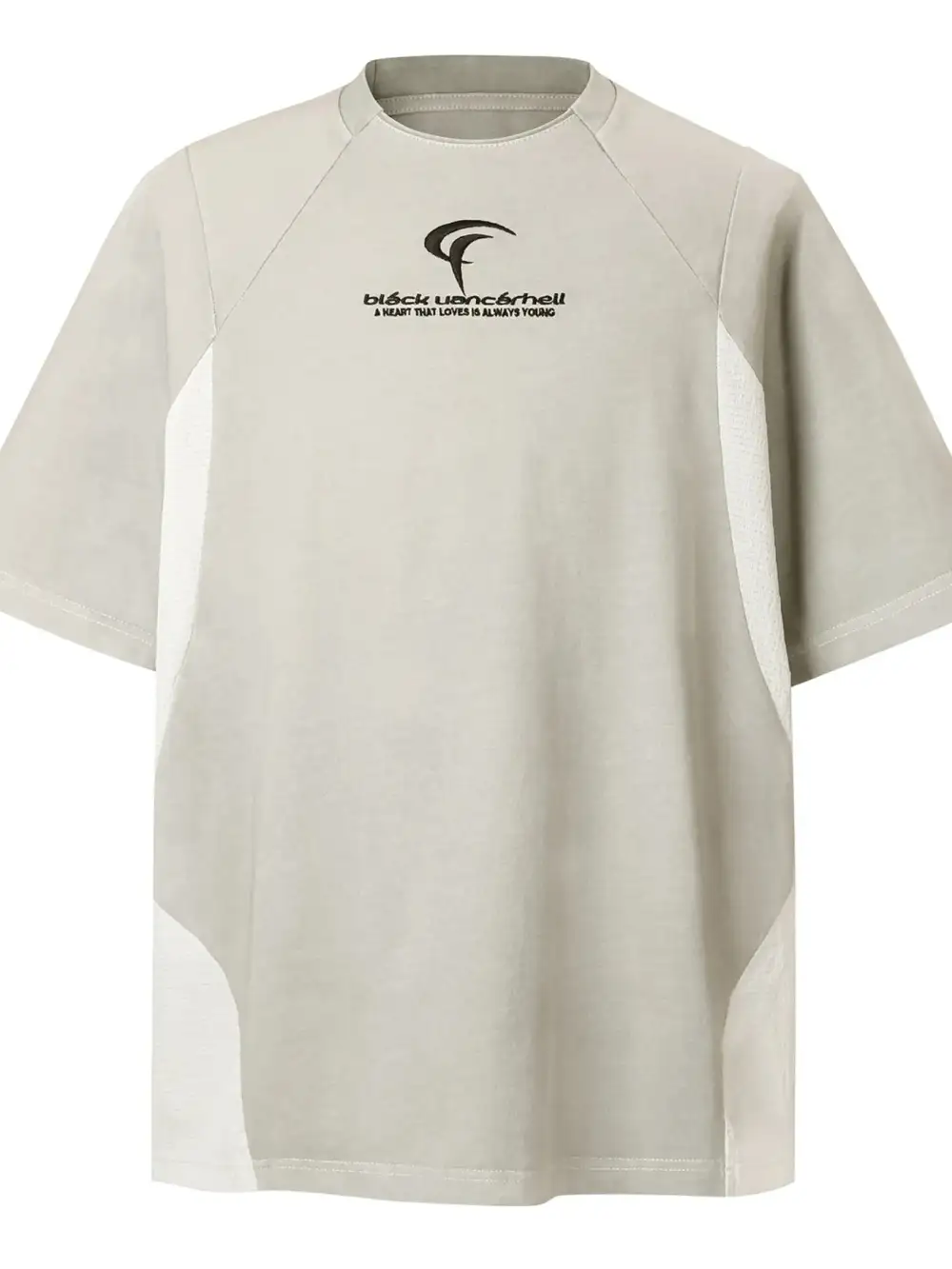 Textured Contrast Detail Crew Neck Short Sleeve Tee