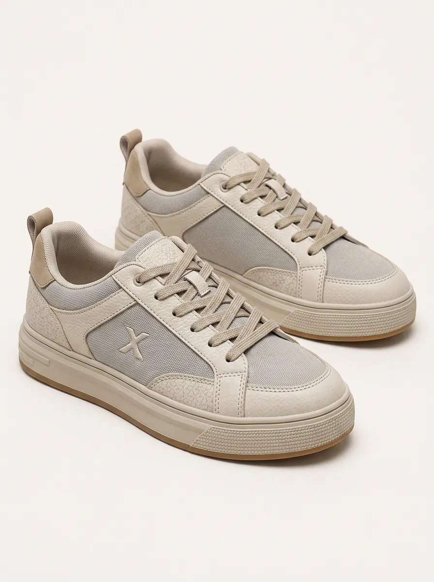 Men's Casual Minimalist Textured Patterned Skate Shoes