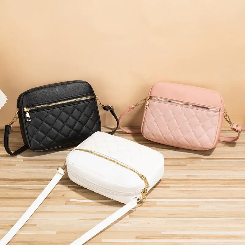 Minimal Roomy Textured Crossbody Bag