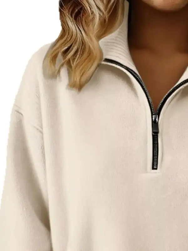 Half-Zip Drop Shoulder Sweater