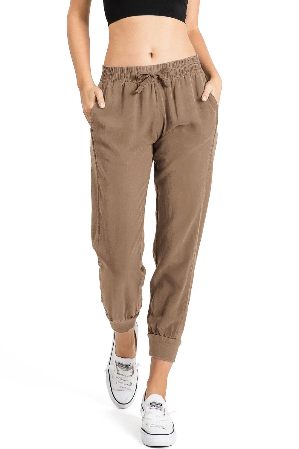 Olive Green Slim - Fit Jogger Pants