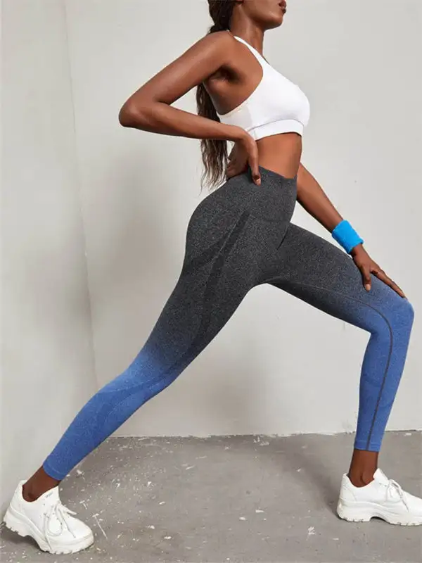 Seamless High Waist Gradient Sports Yoga Pants