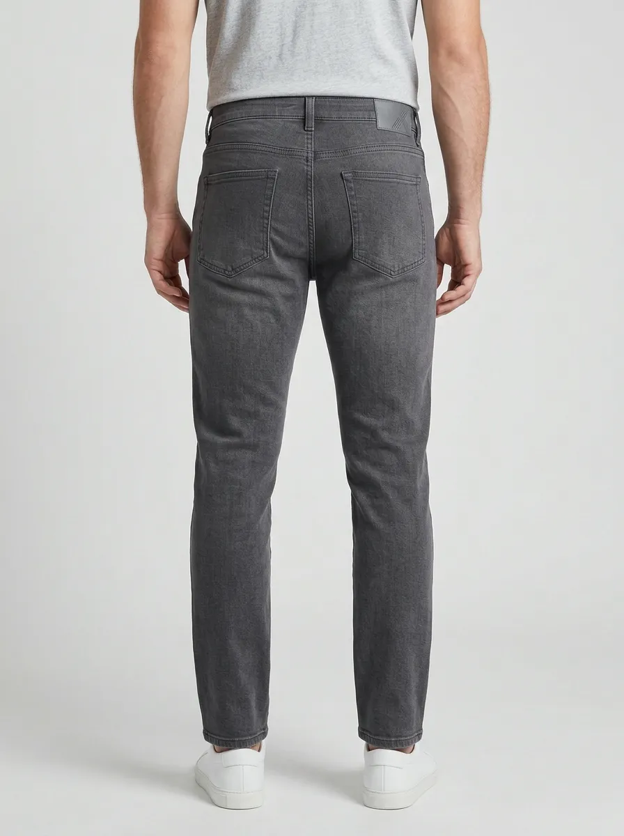 Men's Charcoal Grey Slim Fit Stretch Denim Jeans