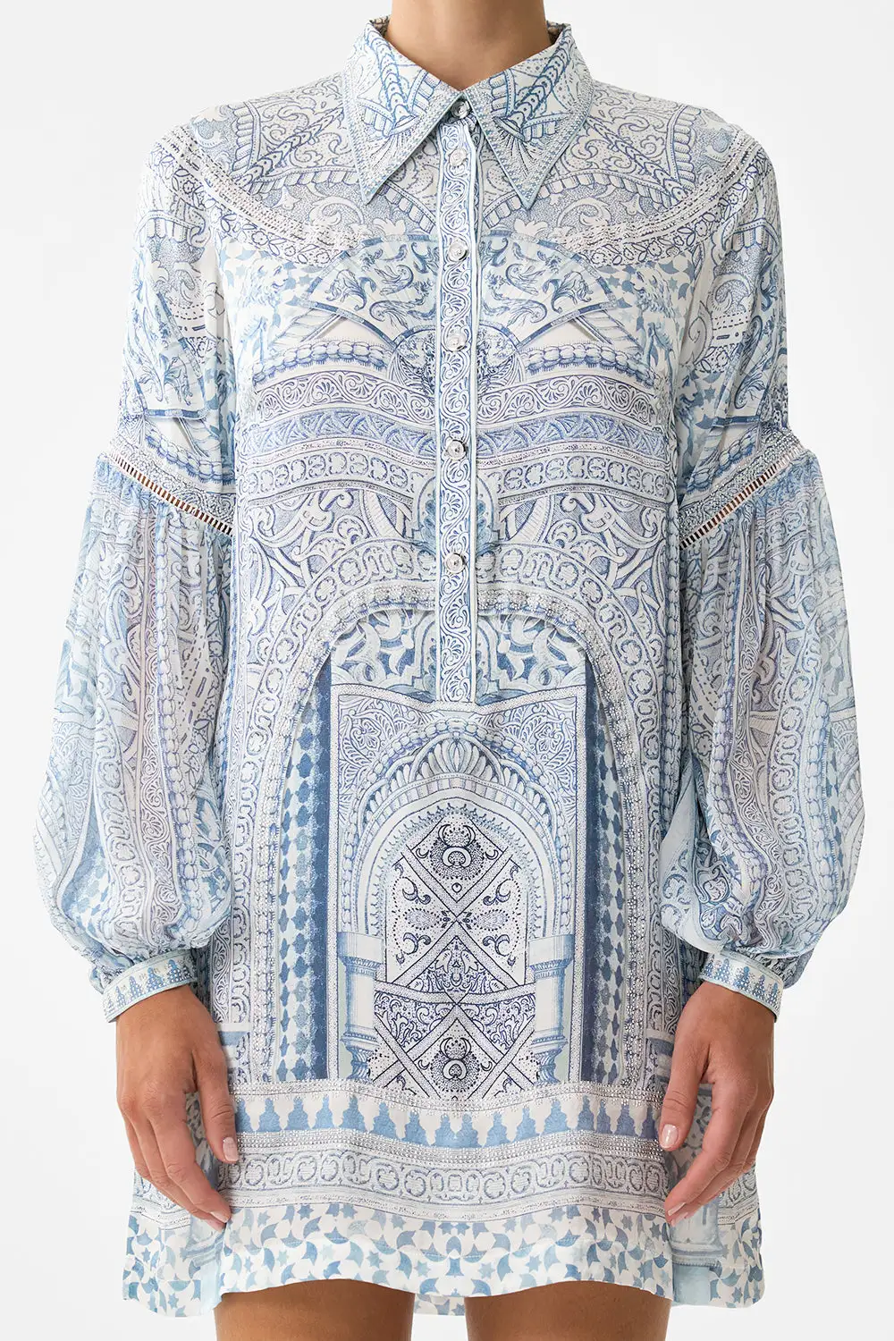 Shirt Dress with Blouson Sleeve