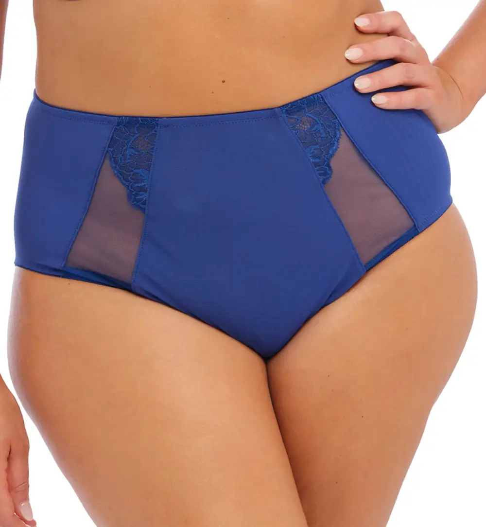 Classic High-Waist Lace Mesh Full-Coverage Brief Panty