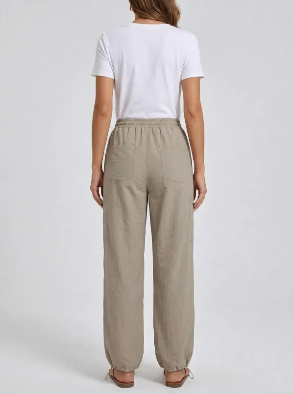 Women's Zip-Detail Drawstring Cargo Joggers