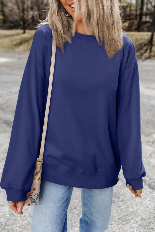 Laid Back Drop Shoulder Crewneck Sweatshirt