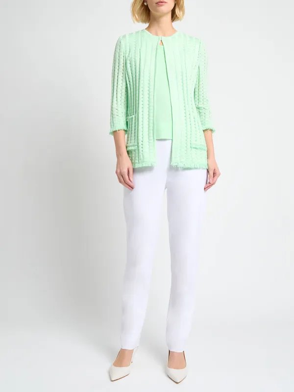 Three Quarter Sleeve Solid Color Knitwear