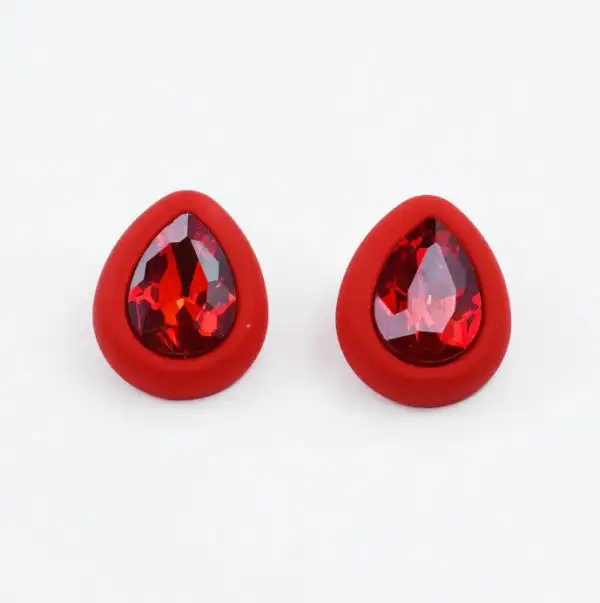 Teardrop Crystal Accent Stud Earrings