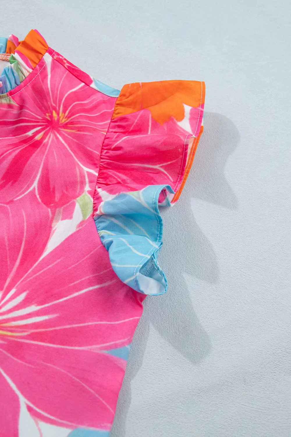 Multicolour Vibrant Flower Printed Tie Blouse