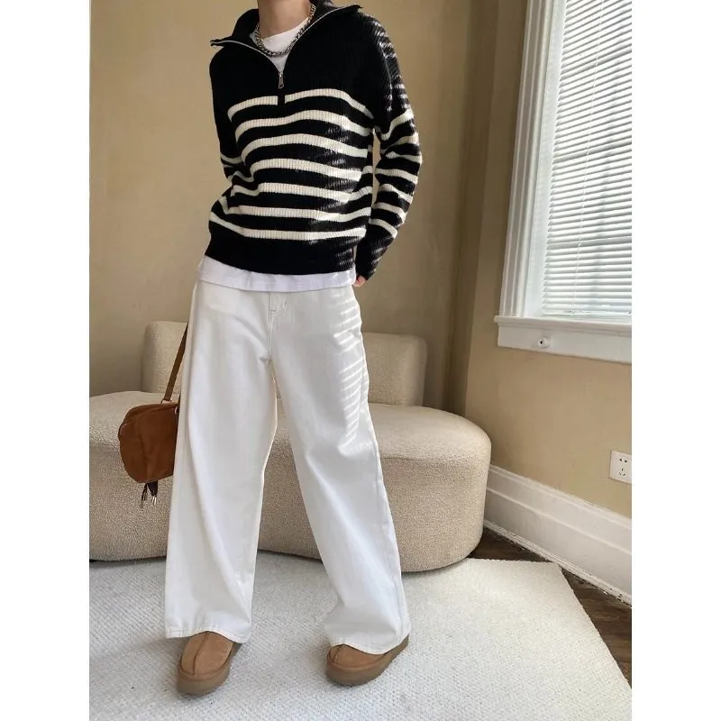 Comfort Half Zip Ribbed Sweater