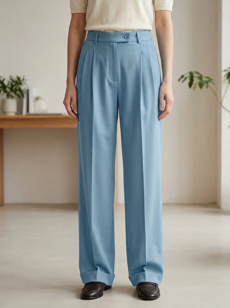 Everyday Laid Back Pleated High Rise Wide Leg Trousers