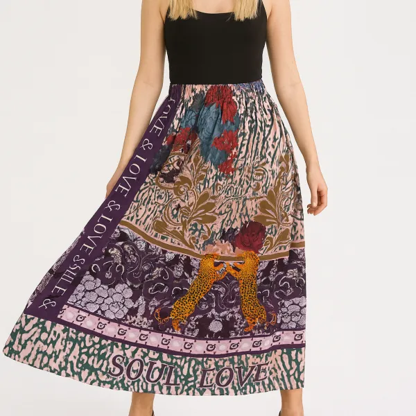 Snake Print Maxi Skirt