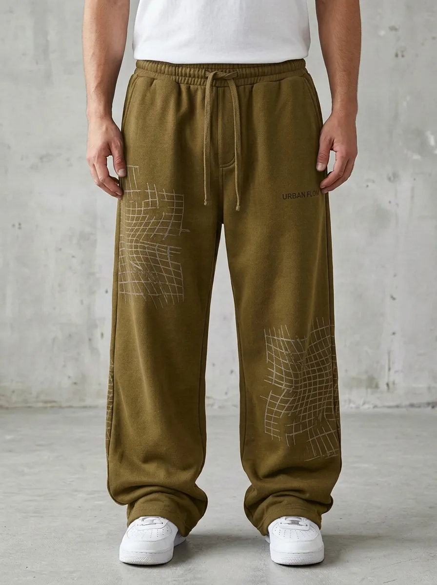 Modern Sweatpants Grid Men's Sweatpants