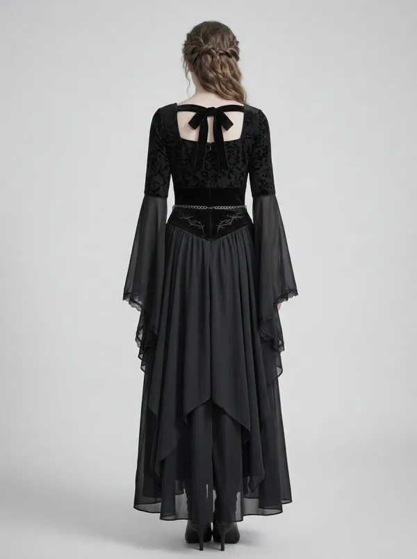 Victorian-Inspired Victorian Lace Velvet Alternative Look Women's Gothic Dress