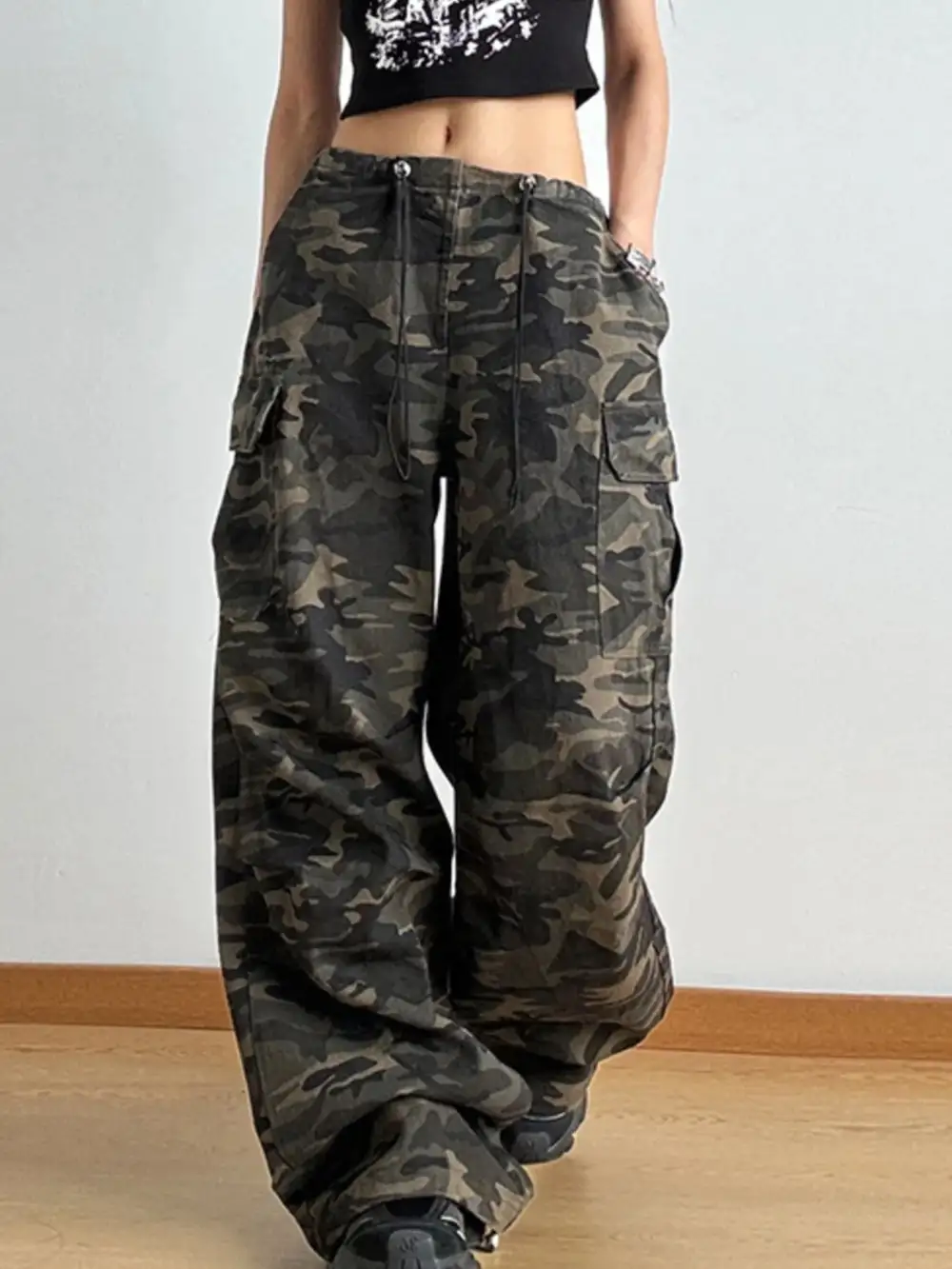 Everyday Wide Leg Drawstring Denim Jeans