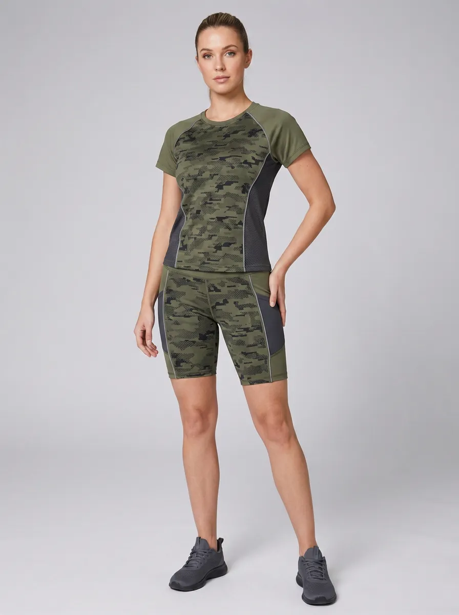 Women's Fitness Activewear Camouflage Printed Sports Set