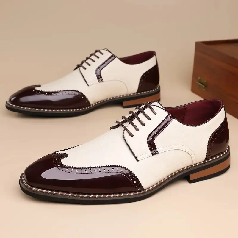 Formal Patchwork Oxford Shoes