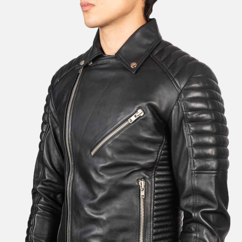 Men's Clean Line Biker Leather Jacket