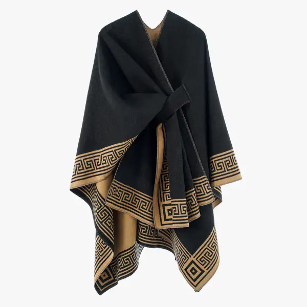 Reversible Cashmere Poncho Wrap