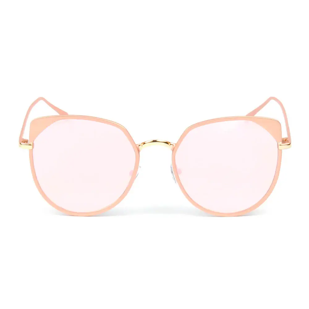 A Women's Flat Lens Metal Frame Sunglasses