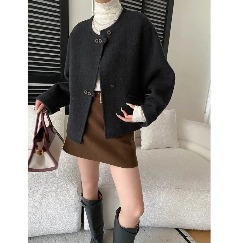Tailored Wool-Blend Casual Outerwear Jacket