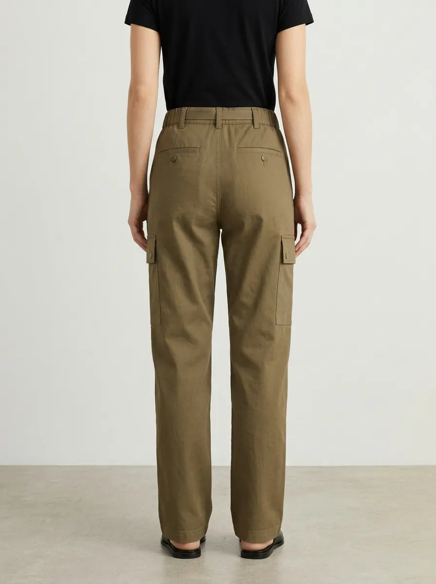 Women's Buckle-Belt Utility Cargo Pants