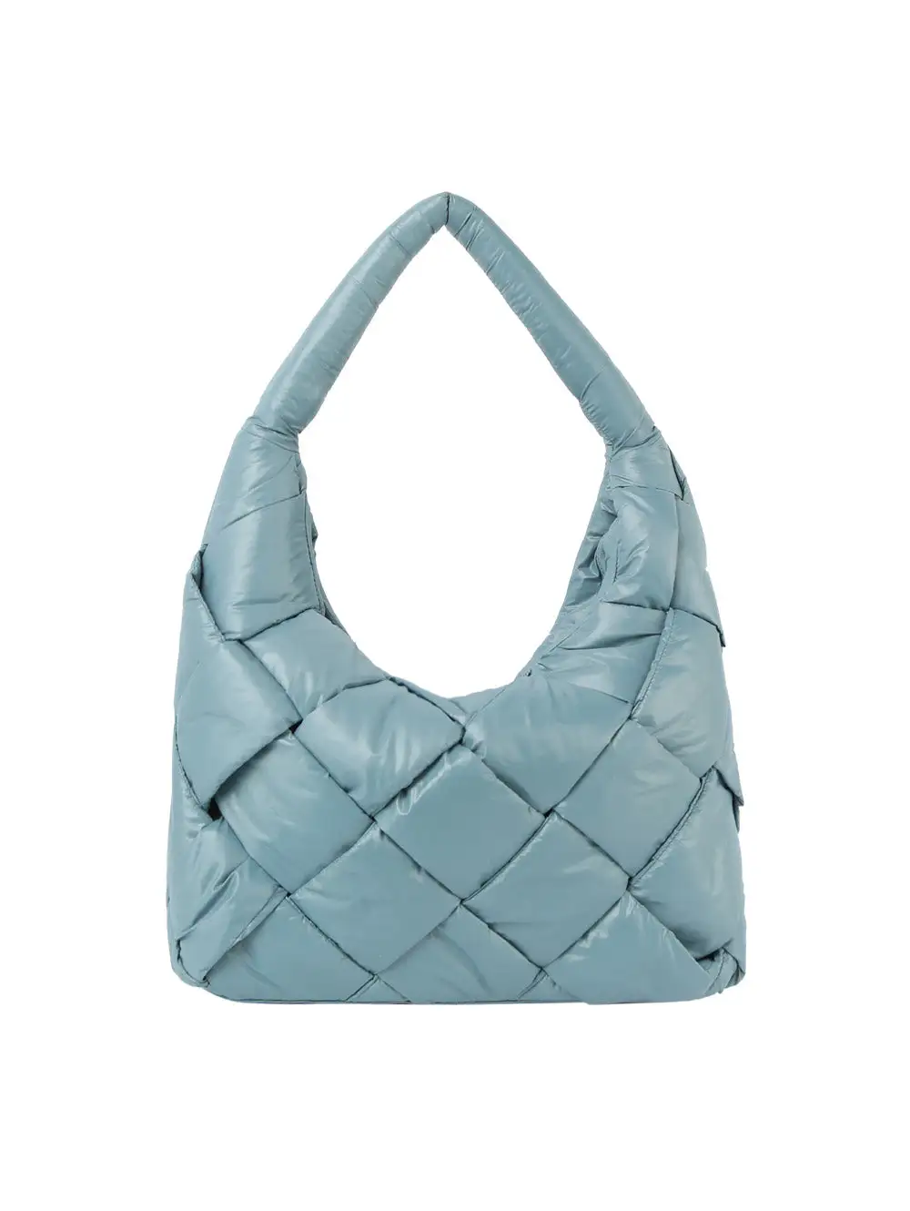 Polished Detail Quilted Pocketed Faux Leather Hobo Shoulder Bag