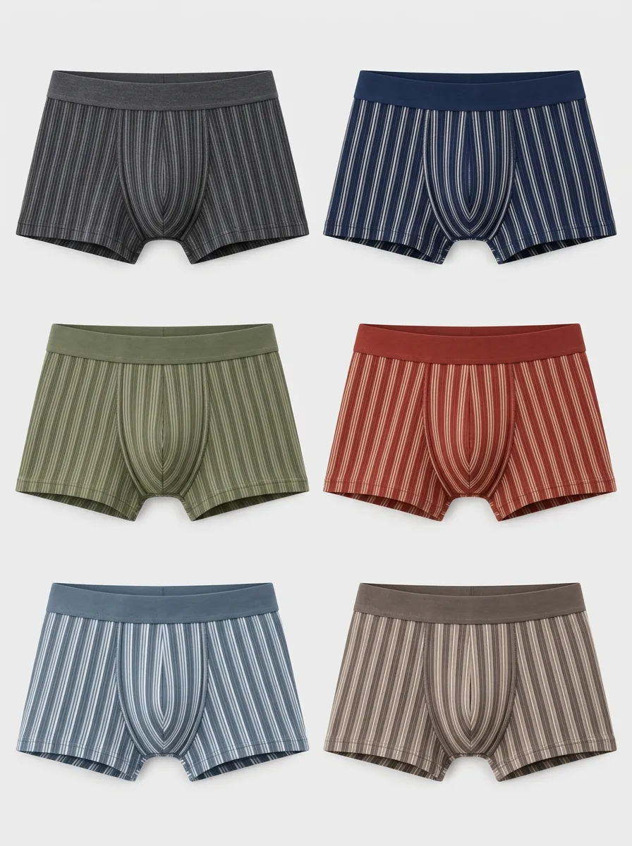 Men's Multi-Pack Classic Vertical Striped Printed Boxer Briefs