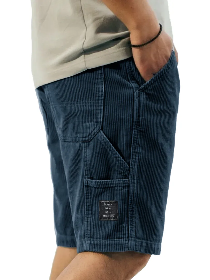 Textured Utility Pocket Relaxed Shorts