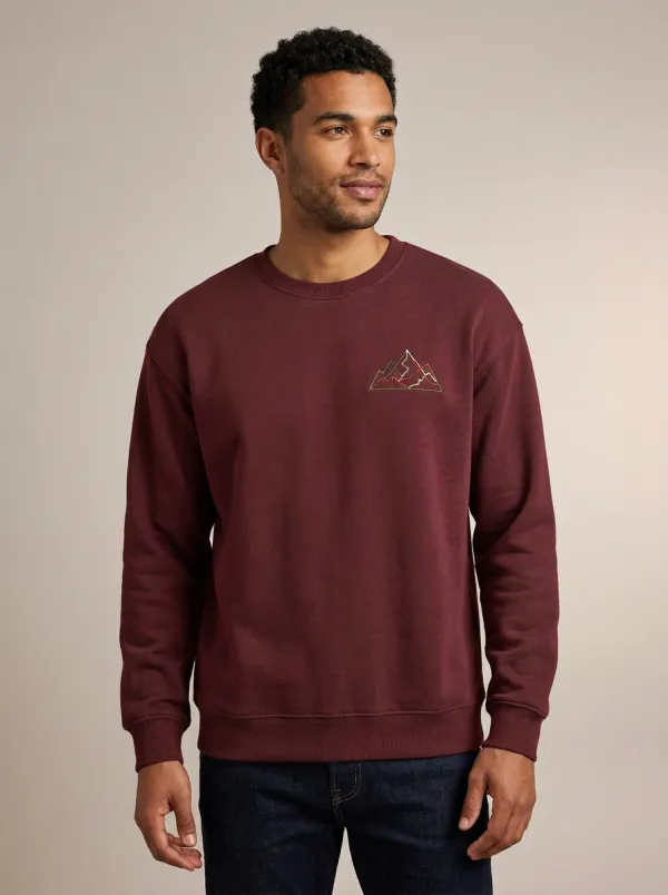 Men's Charcoal Mountain Line Art Fleece Sweatshirt