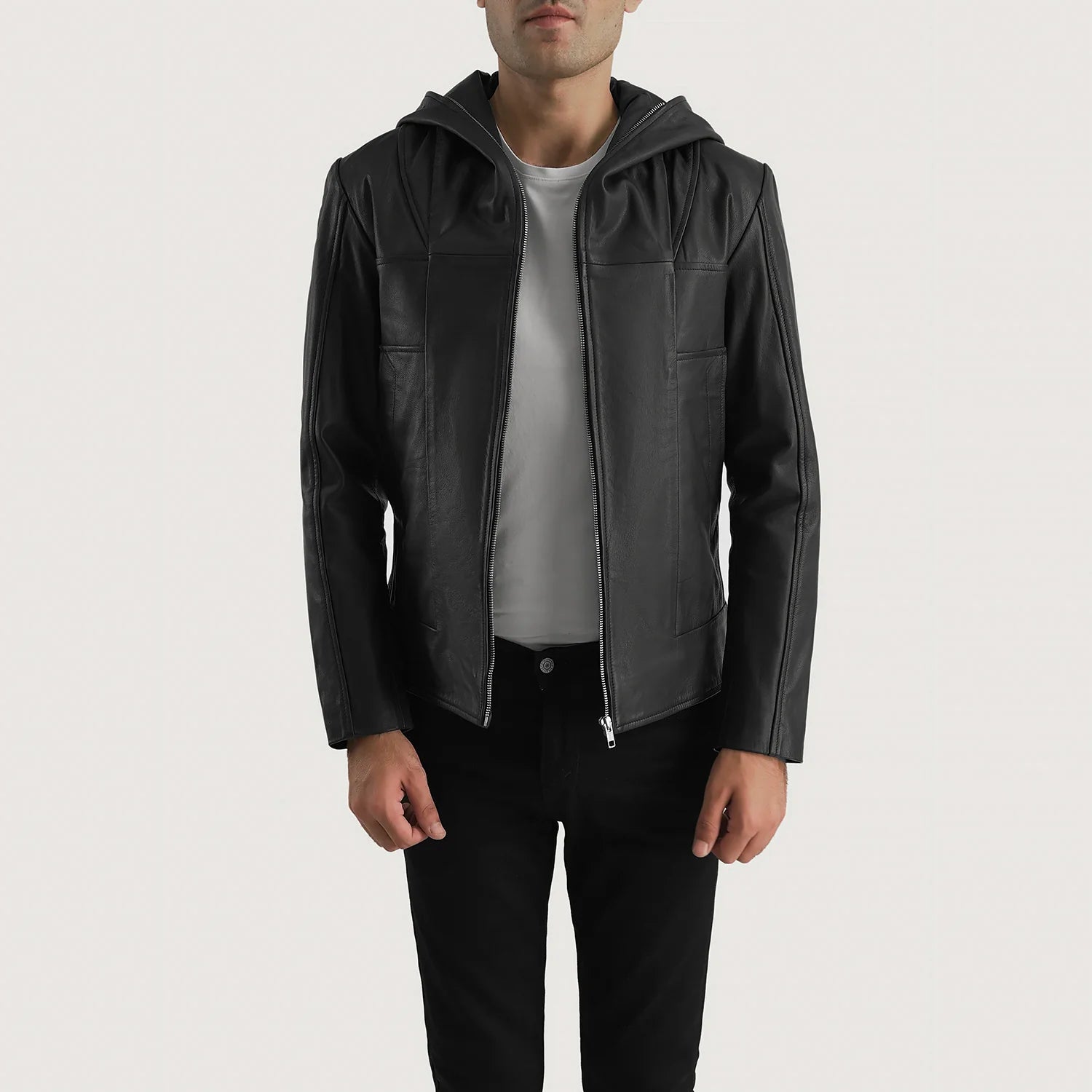 Men's Modern Hooded Leather Jacket
