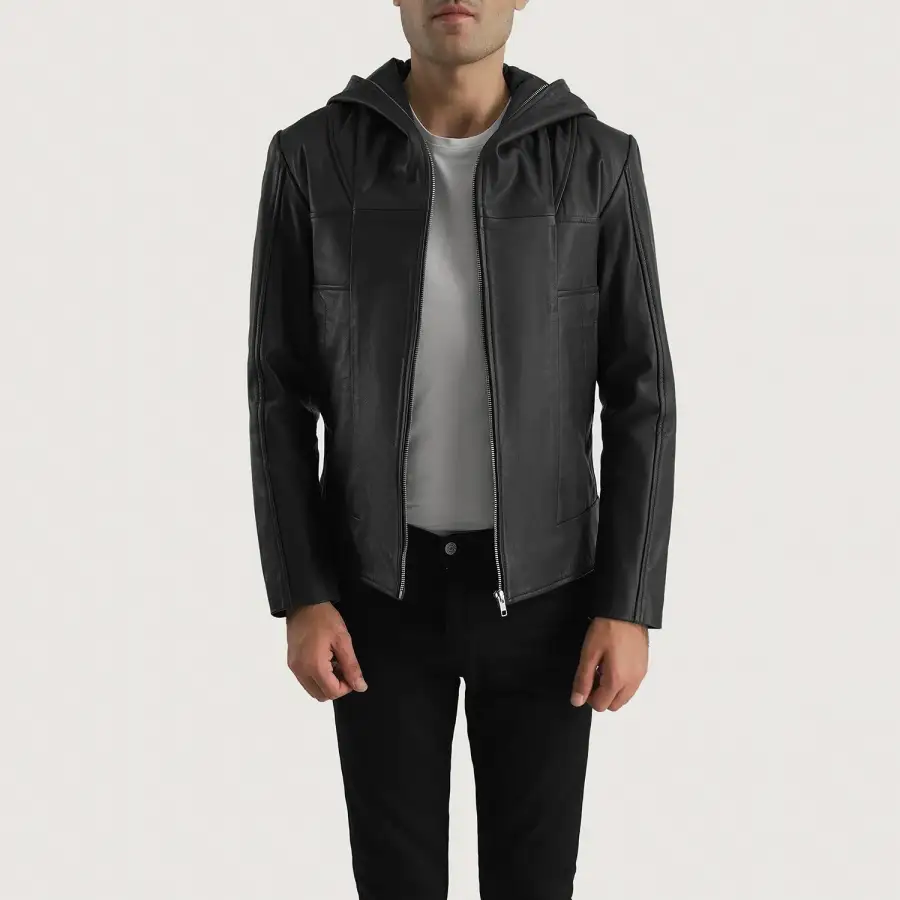 Men's Modern Hooded Leather Jacket