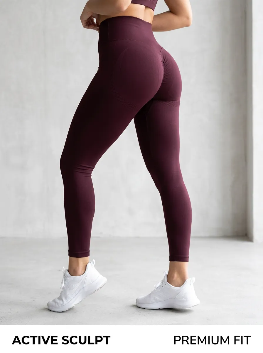 Classic Ruched Seamless Women's Butt-Lift Yoga Leggings