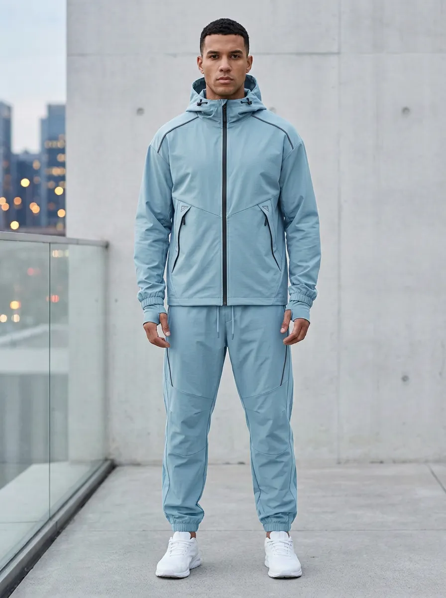 Hooded Tactical-Inspired Techwear-Inspired Unisex Zip Hoodie Tracksuit Set