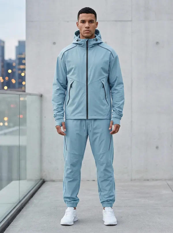 Hooded Tactical-Inspired Techwear-Inspired Unisex Zip Hoodie Tracksuit Set